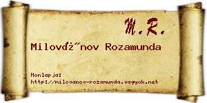 Milovánov Rozamunda névjegykártya